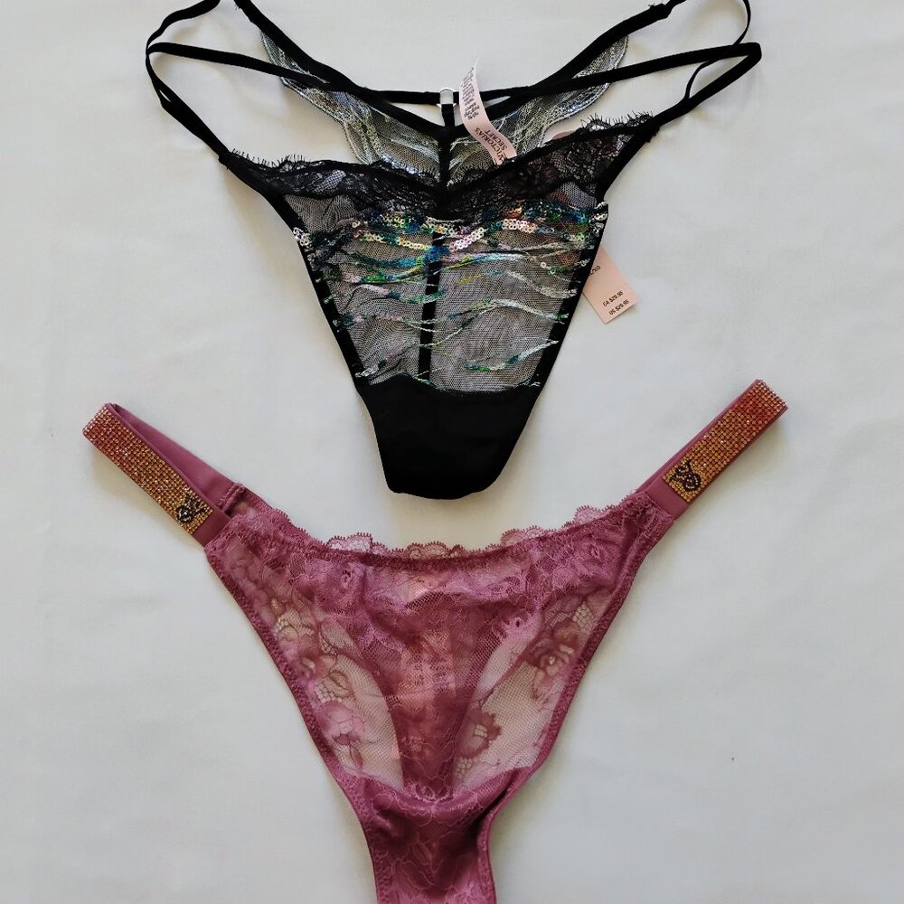 Victoria's Secret Lace Thong Size XL New With Tags (SET OF 2)